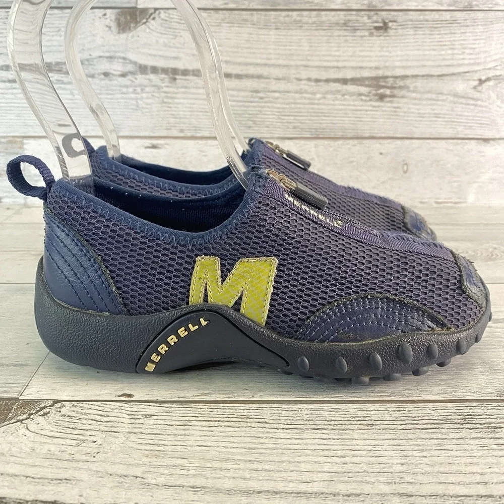 MERRELL Barrado Breeze Shoes Youth 13 Navy Blue Zip Up Play Performance Footwear
